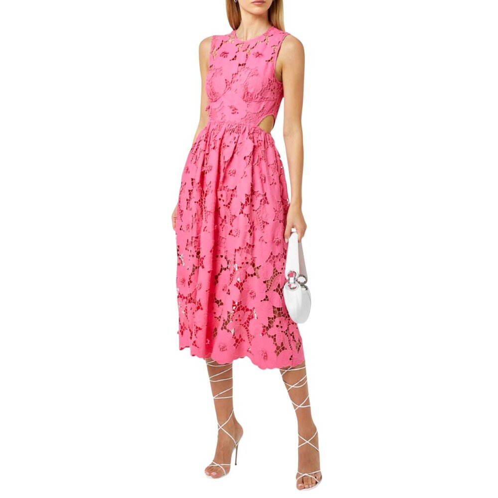 Self-Portrait Lace Pattern Midi Length Dress Size: M | US 8 UK 12 NEW